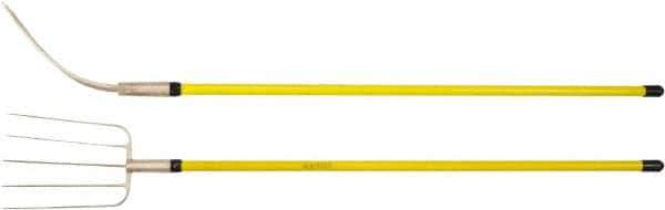 Ampco - Manure Fork with 54" Straight Fiberglass Handle - 9" Blade Width, 5 Tines, 13" Tine Length - Exact Industrial Supply