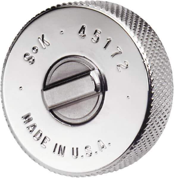 SK - 3/8" Drive Round Head Thumbwheel Ratchet - Chrome-Plated Finish, 38.1mm OAL, 60 Gear Teeth, L-Wrench Handle - Exact Industrial Supply