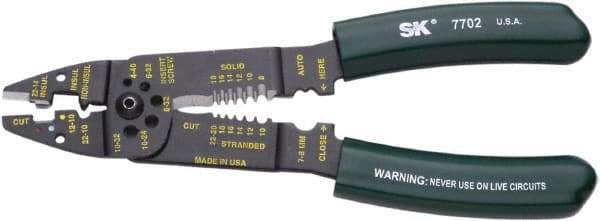 SK - 9-1/2" OAL, 10 AWG Capacity, Cutting Pliers - Vinyl Cushion Handle - Exact Industrial Supply