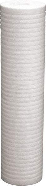 Value Collection - 4-3/8" OD, 25µ, Polypropylene Melt Blown-Thermal Bonded Cartridge Filter - 20" Long, Reduces Dirt & Rust - Exact Industrial Supply