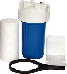 Value Collection - 4-1/2 Inch Outside Diameter, 9-7/8 Inch Cartridge Length, 5 Micron Rating, Cartridge Filter Assembly - 1 Inch Pipe, Reduces Dirt and Rust - Exact Industrial Supply