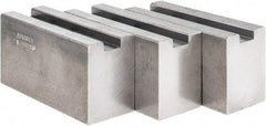 Abbott Workholding Products - 1.5mm x 60° Serrated Attachment, Square Soft Lathe Chuck Jaw - 3 Jaws, Steel, 63/64" Btw Mount Hole Ctrs, 4" Long x 1-1/2" Wide x 2" High, 0.5512" Groove, 0.4724" & 12mm Fastener - Exact Industrial Supply