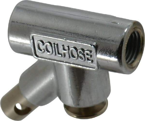 Coilhose Pneumatics - 150 Max psi Standard Safety Inline Blow Gun - 1/4 NPT, 3/4" Tube Length, Chrome Plated Zinc - Exact Industrial Supply