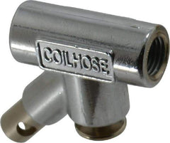 Coilhose Pneumatics - 150 Max psi Standard Safety Inline Blow Gun - 1/4 NPT, 3/4" Tube Length, Chrome Plated Zinc - Exact Industrial Supply