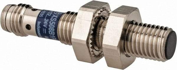 Telemecanique Sensors - PNP, 1.5mm Detection, Cylinder Shielded, Inductive Proximity Sensor - 3 Wires, IP67, 12 to 24 VDC, M8x1 Thread, 42mm Long x 0.39 Inch Wide - Exact Industrial Supply