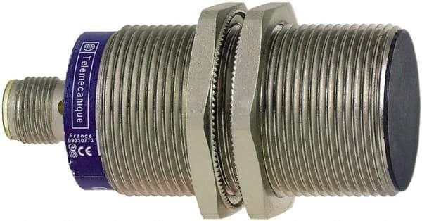 Telemecanique Sensors - NPN, PNP, NC, 10mm Detection, Cylinder, Inductive Proximity Sensor - 2 Wires, IP67, IP69, 12 to 48 VDC, M30x1.5 Thread, 74mm Long - Exact Industrial Supply