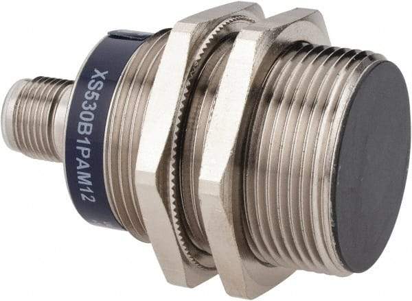 Telemecanique Sensors - PNP, 10mm Detection, Cylinder Shielded, Inductive Proximity Sensor - 3 Wires, IP67, IP69K, 12 to 24 VDC, M30x1.5 Thread, 50.7mm Long - Exact Industrial Supply