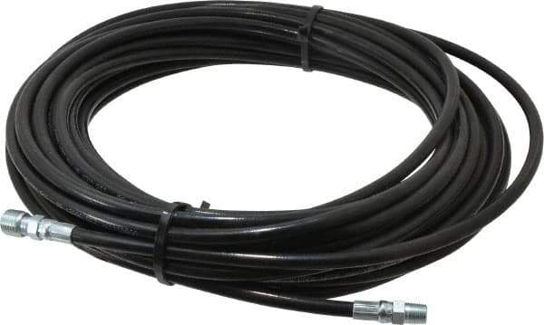 Value Collection - 1/8" ID x 0.3333" OD, 4,800 Working psi, Black Thermoplastic Polyurethane Sewer Hose - 50' Long, -40 to 160°F - Exact Industrial Supply