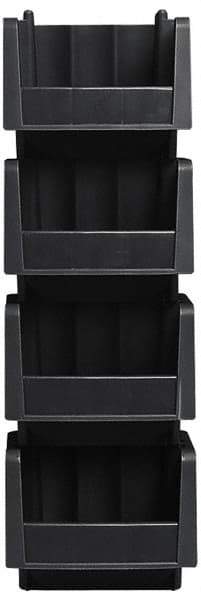 Akro-Mils - 8-7/8" Deep, Black Polypropylene Hopper Stacking Bin - 5" High x 6-5/8" Wide x 8-7/8" Long - Exact Industrial Supply