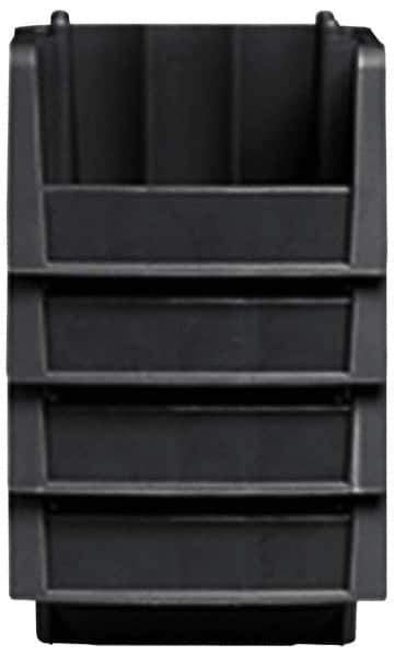 Akro-Mils - 11-7/8" Deep, Black Polypropylene Hopper Stacking Bin - 5" High x 8-3/8" Wide x 11-7/8" Long - Exact Industrial Supply