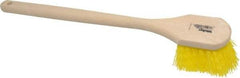 Weiler - 2" Bristle Length, Polypropylene Scrub Brush - 20" OAL, Straight Handle, Yellow, Foam Block - Exact Industrial Supply