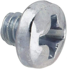 Value Collection - #5-40 UNC, 1/8" Length Under Head Phillips Drive Machine Screw - Pan Head, Grade J82 Steel, Zinc-Plated Finish, Without Washer - Exact Industrial Supply