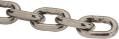 Value Collection - 9/32" Welded Stainless Steel Chain - 2,000 Lb Capacity, Grade 30, Cut to Length, Stainless Steel, Bright Finish - Exact Industrial Supply