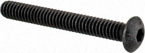 Value Collection - #5-40 UNC Hex Socket Drive, Button Screw - Alloy Steel, Black Oxide Finish, Fully Threaded, 1" Length Under Head - Exact Industrial Supply