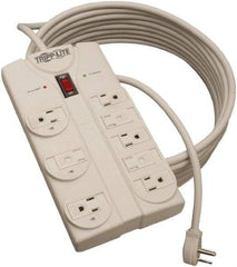 Tripp-Lite - 8 Outlets, 120 VAC15 Amps, 25' Cord, Power Outlet Strip - Floor, Keyhole Mount, 5-15 NEMA Configuration, 1.51" Strip - Exact Industrial Supply