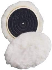 3M - 3" Diam Wool Bonnet Pad - 15/16" Pile, Hook & Loop Attachment - Exact Industrial Supply