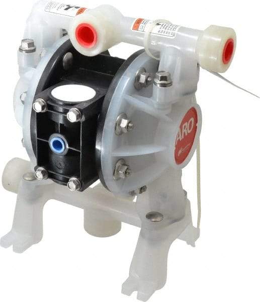 ARO/Ingersoll-Rand - 1/2" NPT, Nonmetallic, Air Operated Diaphragm Pump - Nitrile Diaphragm, Polypropylene Housing - Exact Industrial Supply