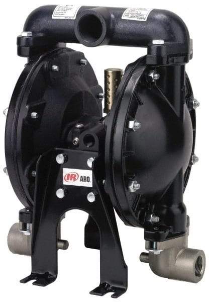 ARO/Ingersoll-Rand - 1" NPT, Metallic, Air Operated Diaphragm Pump - Nitrile Diaphragm, Aluminum Housing - Exact Industrial Supply