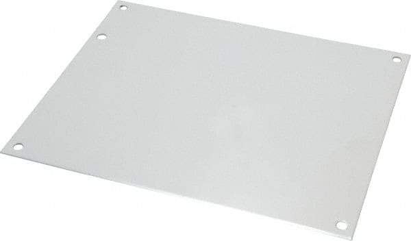 Cooper B-Line - 6-7/8" OAW x 8-7/8" OAH Powder Coat Finish Electrical Enclosure Nonperforated Panel - 10" x 8" Box, 14 Gauge Steel, Use with 1084-12CHC/1084-12CHCS/1084-12CHQRC/1084-12CHSC/1084-12LC/1084-12SC/1084-FTC/1086-12CHC/1086-12CHSC/1086-12SC - Exact Industrial Supply