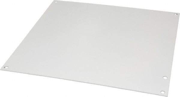 Cooper B-Line - 10-7/8" OAW x 10-7/8" OAH Powder Coat Finish Electrical Enclosure Nonperforated Panel - 12" x 12" Box, 14 Gauge Steel, Use with 12126-12CHC/12126-12CHSC/12126-12SC - Exact Industrial Supply