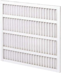 Made in USA - 16" Noml Height x 24" Noml Width x 1" Noml Depth, 35% Capture Efficiency, Wireless Pleated Air Filter - MERV 8, Synthetic, Integrated Clay Coated Paper Board Frame, 300 Max FPM, 800 CFM, For Any Unit - Exact Industrial Supply