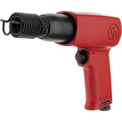 Chicago Pneumatic - 3,000 BPM, 2.6 Inch Long Stroke, Pneumatic Chipping Hammer - 25 CFM Air Consumption, 1/4 NPT Inlet - Exact Industrial Supply