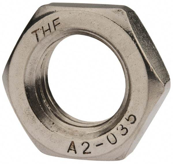 Value Collection - M24x3.00 Metric Coarse Stainless Steel Right Hand Hex Jam Nut - 36mm Across Flats, 12mm High, Uncoated - Exact Industrial Supply