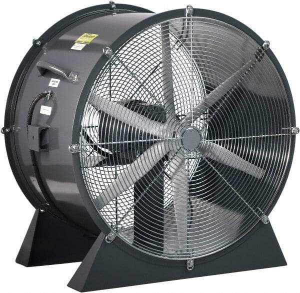 Americraft - 18" Blade, 1/4 hp, 3,050 CFM, Low Floor Stand Industrial Circulation Fan - Floor Stand, 115/230 Volts, 1 Speed - Exact Industrial Supply
