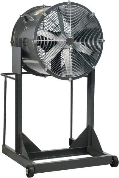 Americraft - 18" Blade, 1/4 hp, 3,050 CFM, High Floor Stand Industrial Circulation Fan - Floor Stand, 115/230 Volts, 1 Speed - Exact Industrial Supply