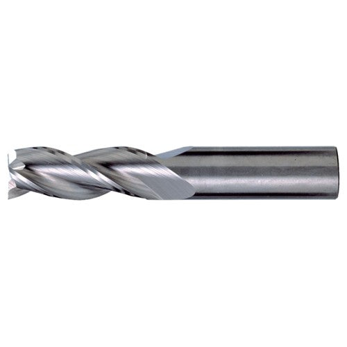 3/16″ × 3/16″ × 9/16″ × 2″ RHS / RHC Solid Carbide 3-Flute Square End High-Performance End Mill for Aluminum - TiCN - Exact Industrial Supply