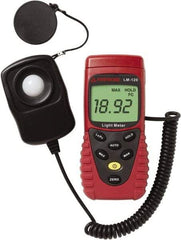 Amprobe - 9 Volt Battery, 20 to 20,000 FC, LCD Display, Silicone Photodiode Light Meter - 3 Accuracy, Compatible with All Visible Light Lighting, Built In Memory - Exact Industrial Supply