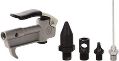 Value Collection - 5 Piece Aluminum Body Air Gun Kit - 1/4 NPT Inlet, 150 Max psi, Aluminum Hose - Exact Industrial Supply