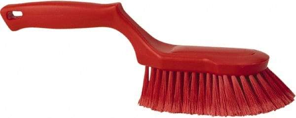 Vikan - 2" Bristle Length, Polyester Wash Brush - 5-13/16" Long x 5" Wide Head, 13-1/2" OAL, Red, Polypropylene Block - Exact Industrial Supply