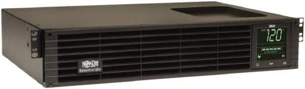 Tripp-Lite - 15 Amp, 1,500 VA, Tower & Rack Mount Line Interactive Backup Uninterruptible Power Supply - Backup 4.9 min with Full Load & 12 min with Half Load, 120 VAC Input & Output, 1,350 Watt Output, 1 Phases, 8 Outlets - Exact Industrial Supply