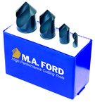 4 Pc. 90°-1/4; 1/2; 3/4; 1 TiN Coated Uniflute Countersink Set - Exact Industrial Supply