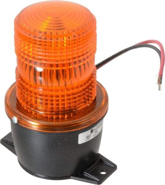 Federal Signal Corp - 12 to 48 VDC, 4X NEMA Rated, Strobe Tube, Amber, Low Profile Mini Strobe Light - 65 to 95 Flashes per min, 3-1/8 Inch Diameter, 5.1 Inch High, IP66 Ingress Rating, T Mount - Exact Industrial Supply