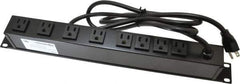 Wiremold - 8 Outlets, 120 Volts, 15 Amps, 6' Cord, Power Outlet Strip - Rack Mount, 5-15 NEMA Configuration, 19" Strip, CSA Certified, UL Recognized - Exact Industrial Supply