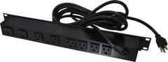 Wiremold - 8 Outlets, 120 Volts, 15 Amps, 15' Cord, Power Outlet Strip - Rack Mount, 5-15 NEMA Configuration, 19" Strip, CSA Certified, UL Recognized - Exact Industrial Supply
