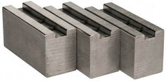 Abbott Workholding Products - 1.5mm x 60° Serrated Attachment, Square Soft Lathe Chuck Jaw - 3 Jaws, Aluminum, 63/64" Btw Mount Hole Ctrs, 4" Long x 1-1/2" Wide x 2" High, 0.5512" Groove, 0.4724" & 12mm Fastener - Exact Industrial Supply