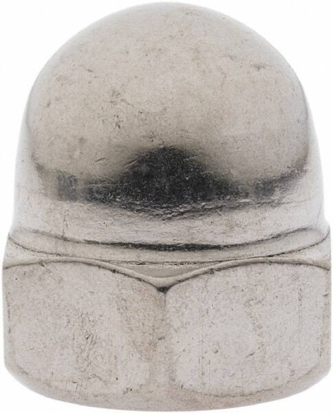 Value Collection - M16x2 Metric Coarse, 24mm Width Across Flats, Uncoated, Stainless Steel Acorn Nut - 28mm Overall Height, Austenitic A2, DIN 1587 - Exact Industrial Supply
