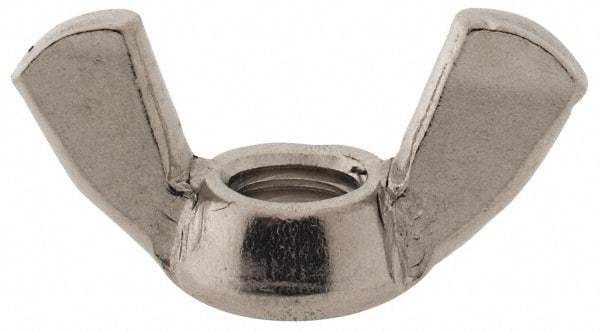 Value Collection - M8x1.25 Metric Coarse, Stainless Steel Standard Wing Nut - Grade 18-8, Austenitic Grade A2, 39mm Wing Span, 20mm Wing Span - Exact Industrial Supply