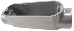 Thomas & Betts - C Body, 2" Trade, IMC, Rigid Aluminum Conduit Body - Oval, 10-3/16" OAL, 69-1/2 cc Capacity, Gray - Exact Industrial Supply
