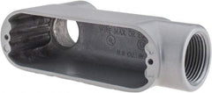Thomas & Betts - LB Body, 1" Trade, IMC, Rigid Aluminum Conduit Body - Oval, 5-15/16" OAL, 11.8 cc Capacity, Gray - Exact Industrial Supply