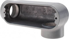 Thomas & Betts - LL Body, 1-1/2" Trade, IMC, Rigid Aluminum Conduit Body - Oval, 6-1/2" OAL, 32 cc Capacity, Gray - Exact Industrial Supply