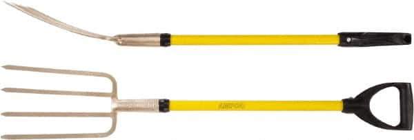 Ampco - Fork with 29" Straight Fiberglass Handle - 7" Blade Width, 4 Tines, 11-1/2" Tine Length - Exact Industrial Supply