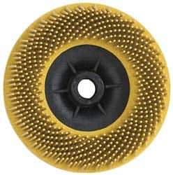 3M - 4-1/2" 80 Grit Ceramic Straight Disc Brush - Medium Grade, Threaded Hole Connector, 3/4" Trim Length, 5/8-11 Threaded Arbor Hole - Exact Industrial Supply