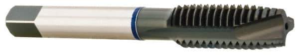 Accupro - M8x1.00, 3 Flute, Oxide Finish, Vanadium High Speed Steel Spiral Point Tap - Plug Chamfer, Right Hand Thread, 69mm OAL, 22mm Thread Length, 8.077mm Shank Diam - Exact Industrial Supply