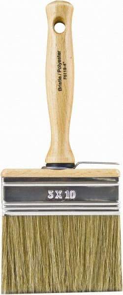 Wooster Brush - 5-1/2" Flat Hog Wall Brush - 3-1/4" Bristle Length, 5.44" Wood Threaded Wood Handle - Exact Industrial Supply