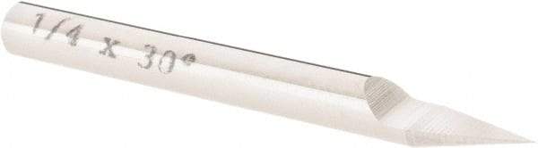 Value Collection - 1/4" Shank Diam, 3" OAL, 1/4" Cut Diam, Engraving Cutter - 0.466" LOC, Uncoated - Exact Industrial Supply