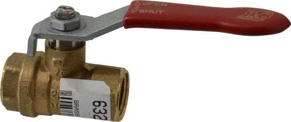 Value Collection - 3/8" Pipe, Full Port, Brass UL Listed Ball Valve - 1 Piece, Inline - One Way Flow, FNPT x FNPT Ends, Lever Handle, 600 WOG, 150 WSP - Exact Industrial Supply